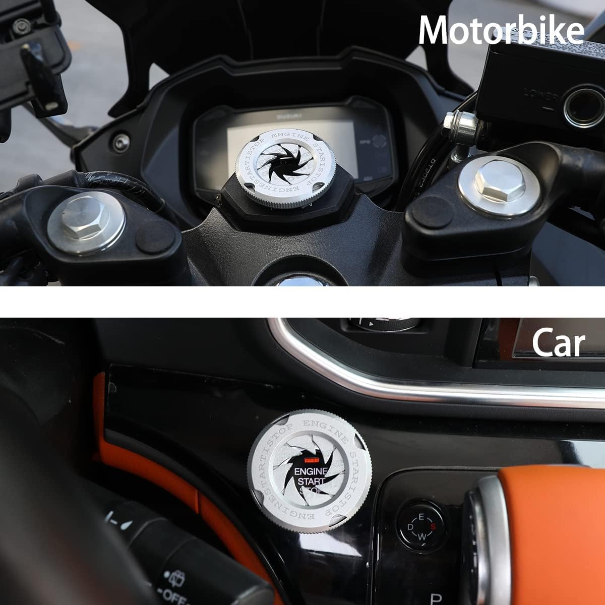 MIKANIX R15 V3 | V4 & M Rotary Bike & Car Engine Start/Stop Switch Cover/Ignition Lock Cap Cover Push Button For All Bikes & Cars