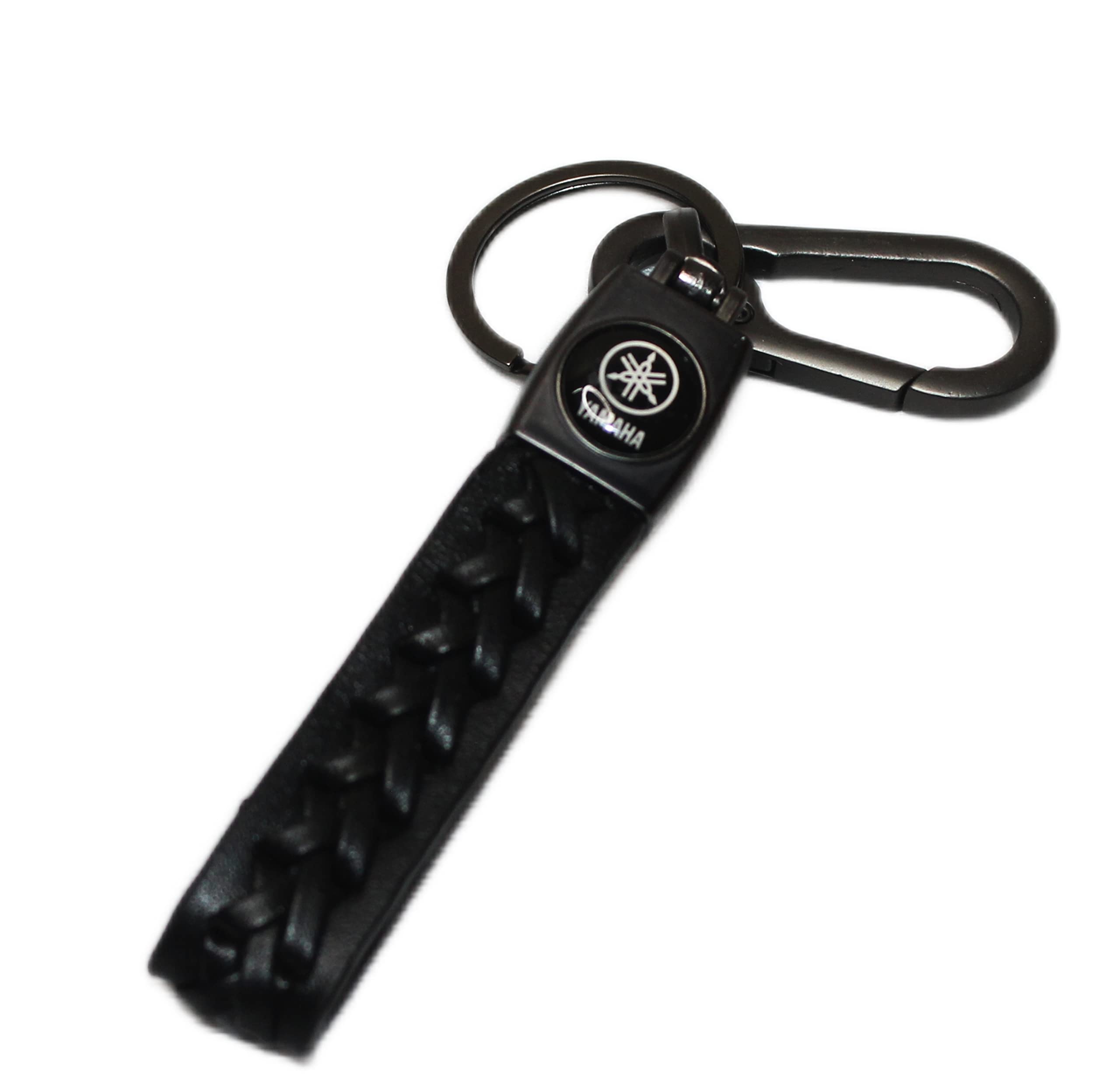 OBEROI'S TRADERS Premium Criss Cross Design Anti-Rust Metal Key Chain / Key Ring With Locking Hook Suitable For Yamaha All Bikes