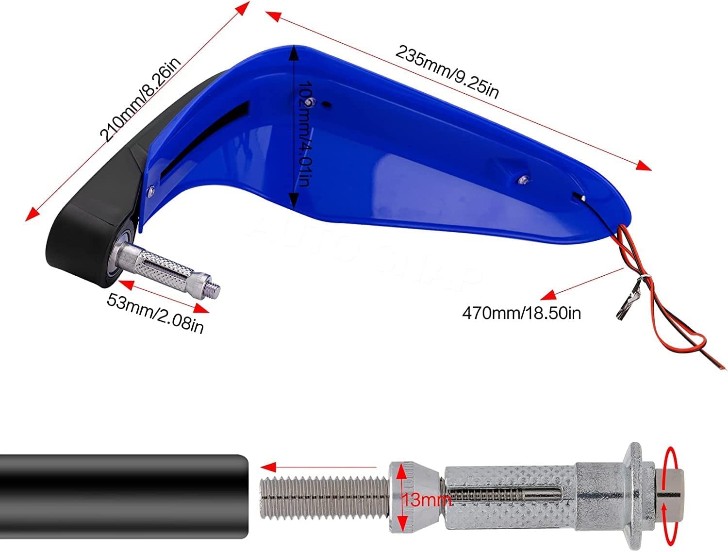 MIKANIX Motorcycle Universal Hand Guard/Brake, Clutch Lever Guard/Wind Deflector With Drl Led Light For All Bikes
