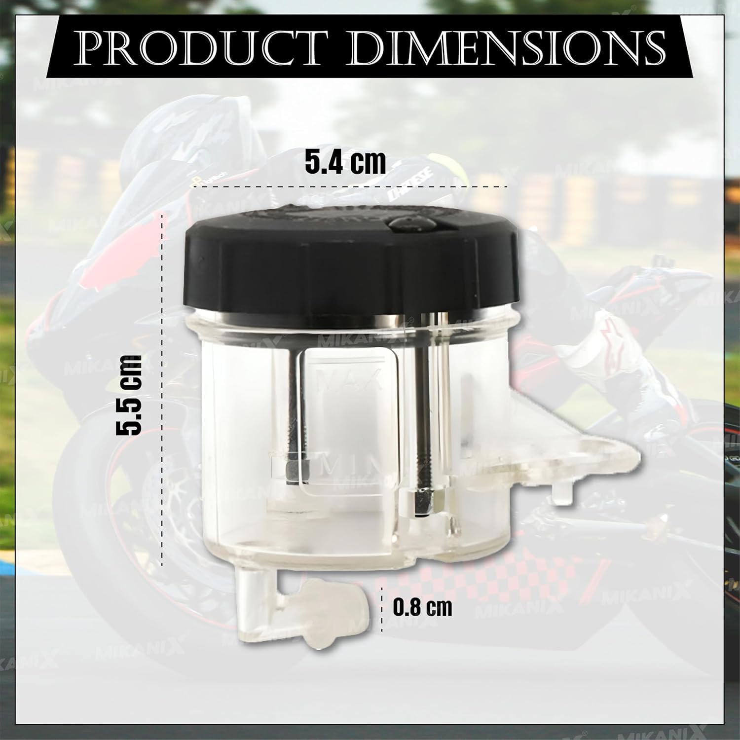 OBEROI'S TRADERS Universal Motorcycle Disc Brake Clutch Oil/Fluid Reservoir Can Cup Container (Transparent)