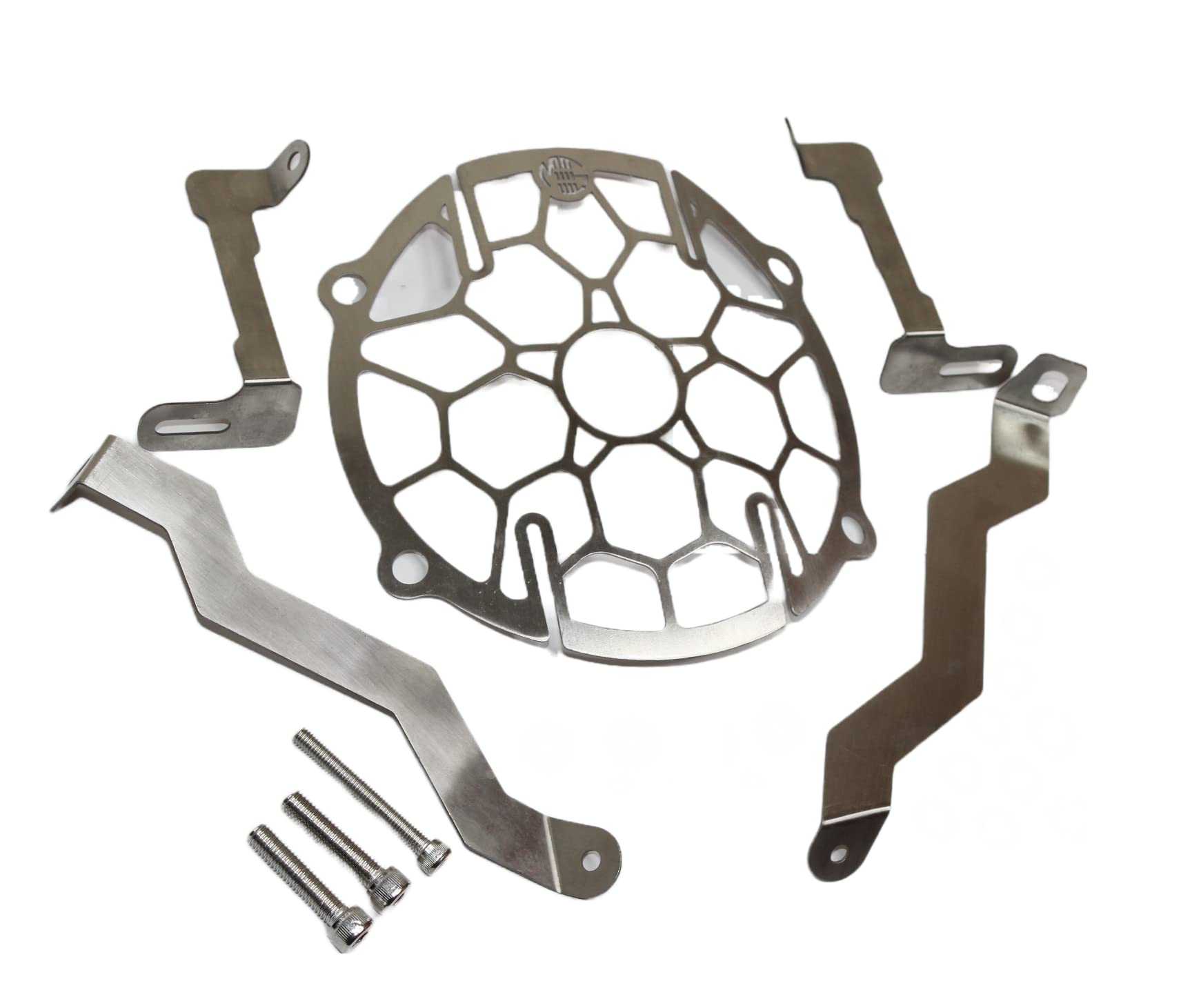 MIKANIX Stainless Steel Motorcycle Headlight Protector Grill/Jali Cover For H'nees CB 350.