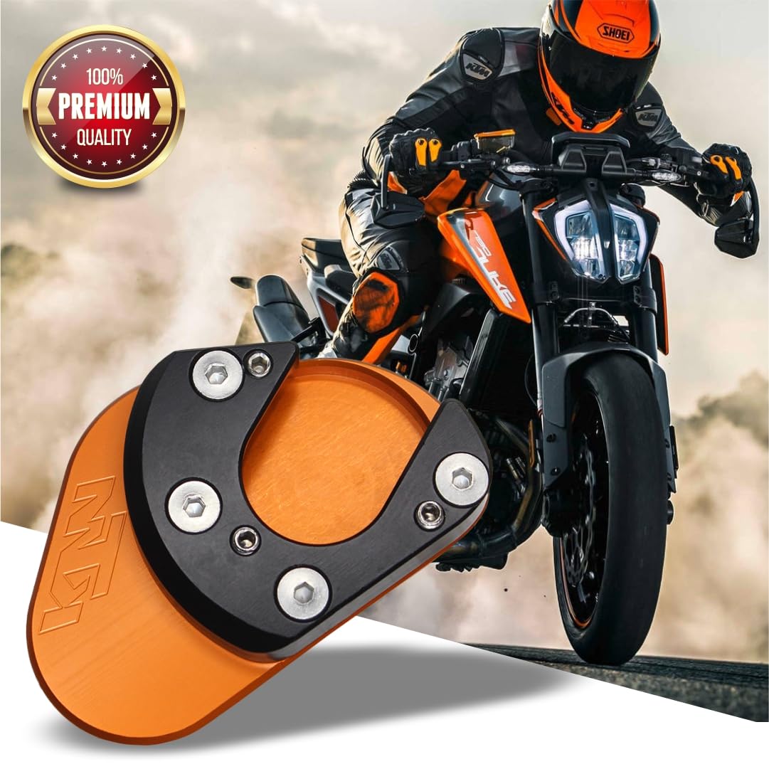 OBEROI'S TRADERS Premium CNC Side Stand Extender/Stand Pad/Holder Compatible with KTM Duke and KTM RC All Models