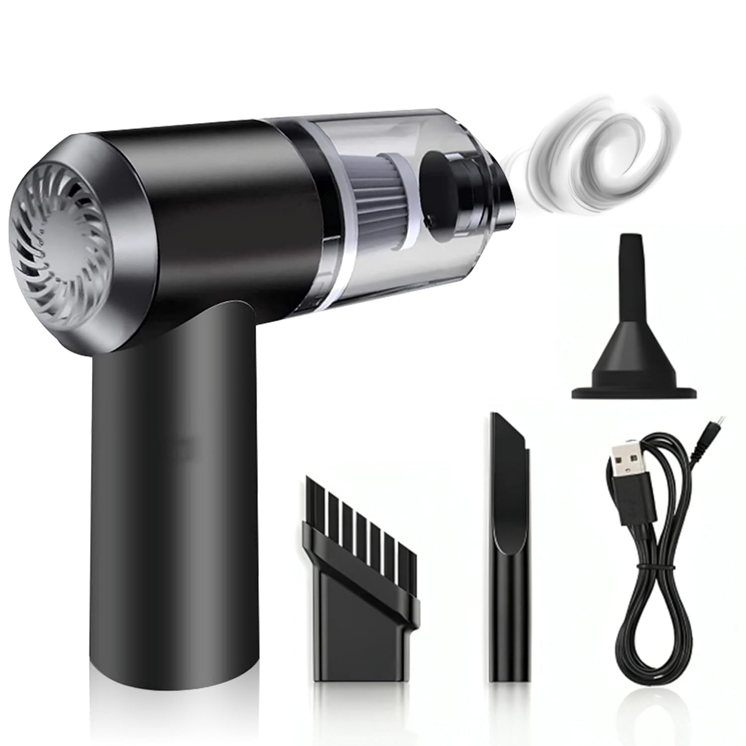 OBEROI'S TRADERS 7 in 1 Car Cleaning Kit | Microfiber Duster with Extendable Handle, AC Vent & Detailing Brushes, Cloth, Glass Oil Film Remover & Portable Car Vacuum Cleaner for Interior/Exterior Care