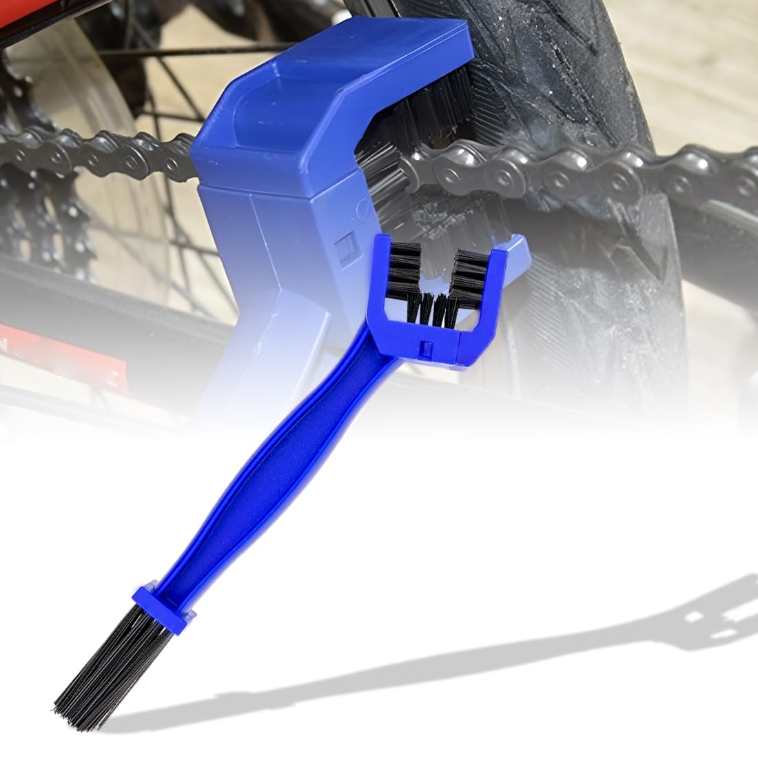 OBEROI'S TRADERS Multi-Purpose ABS Bike Chain Cleaner Brush with Soft & Long Bristles for Motorcycle & Cycle Chain Cleaning