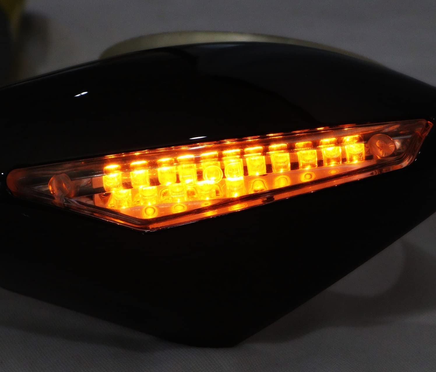 MIKANIX R15 V3.0 Adjustable Rear View Dual Side Mirror with LED Turn Signal Indicator for Bike