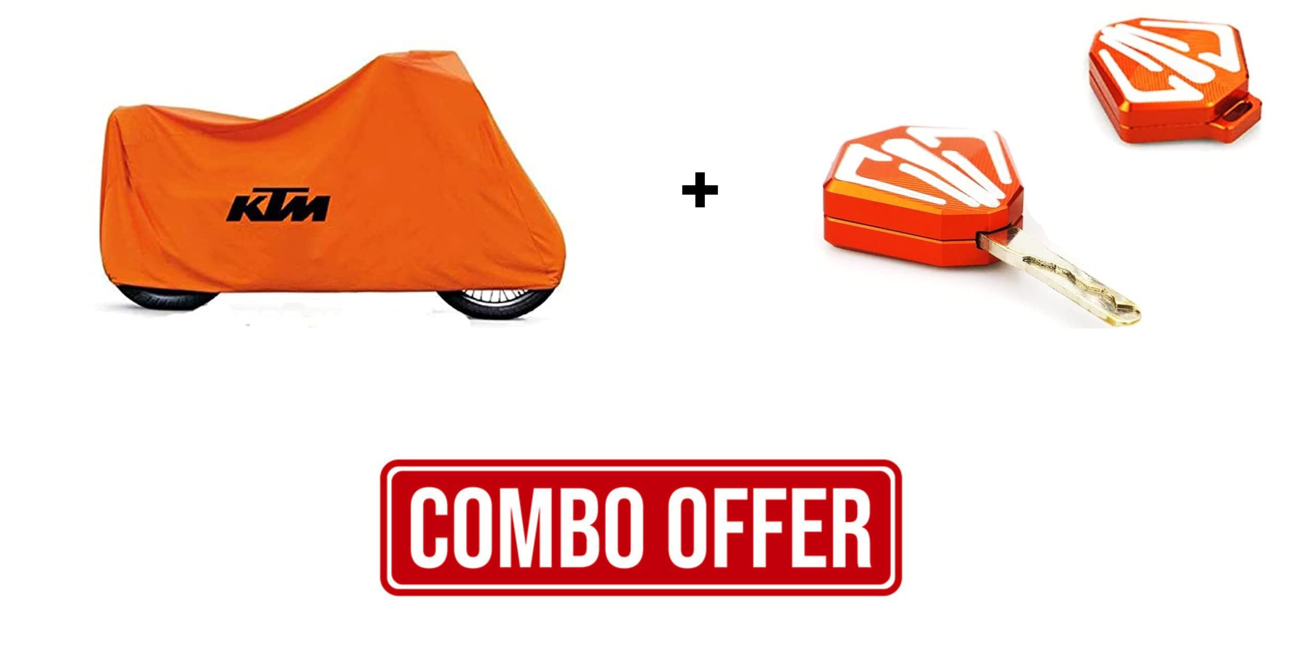 MIKANIX Waterproof & Dust Proof Two Wheeler Bike Body Cover with Key Protector Shell Cover for All KTM Bikes Accessories Combo