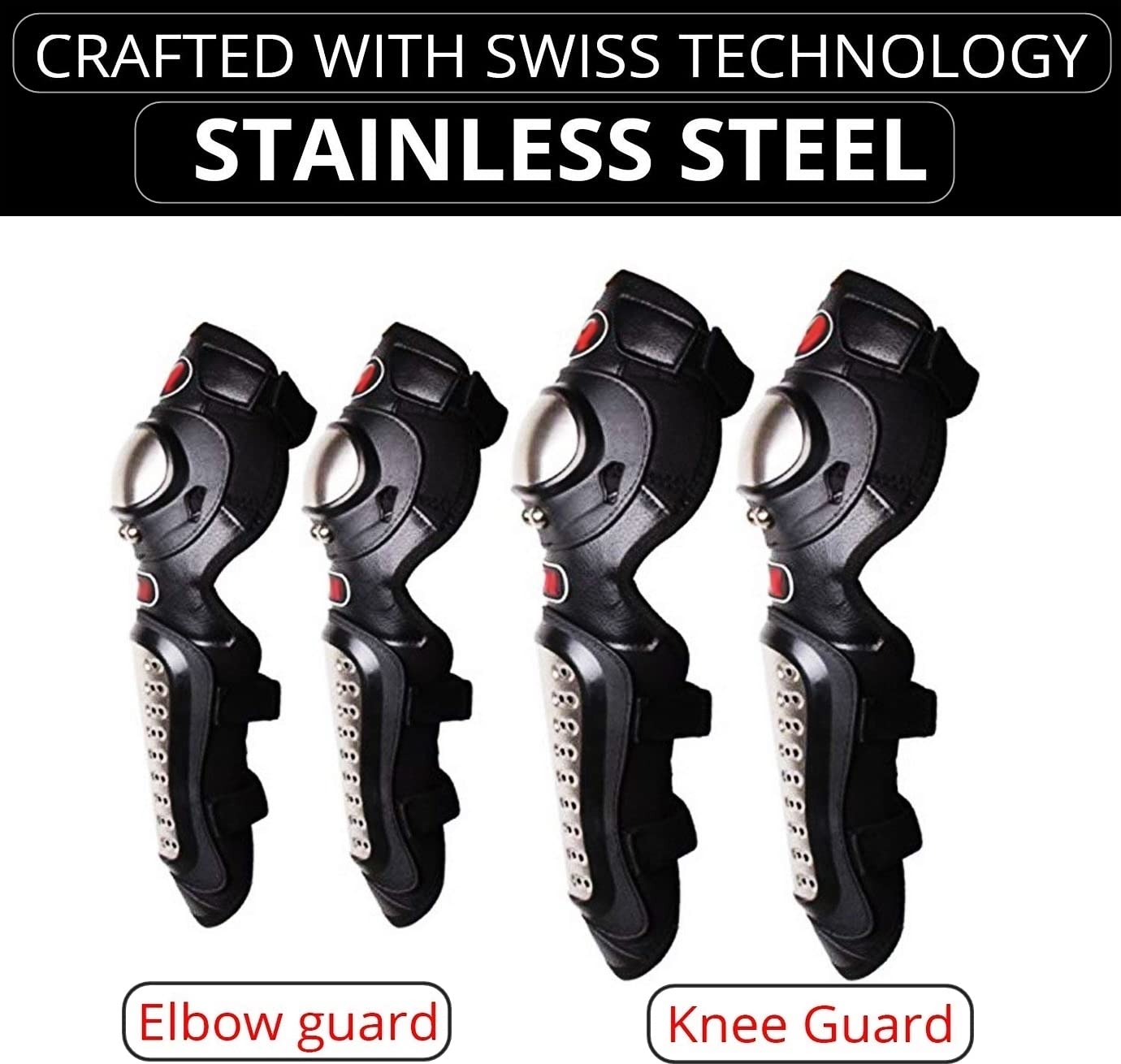 OBEROI'S TRADERS 2nd Generation Pro-X Stainless Steel Flexible Breathable Adjustable Knee Guard, Elbow Guard, Shin Guard, Free Size