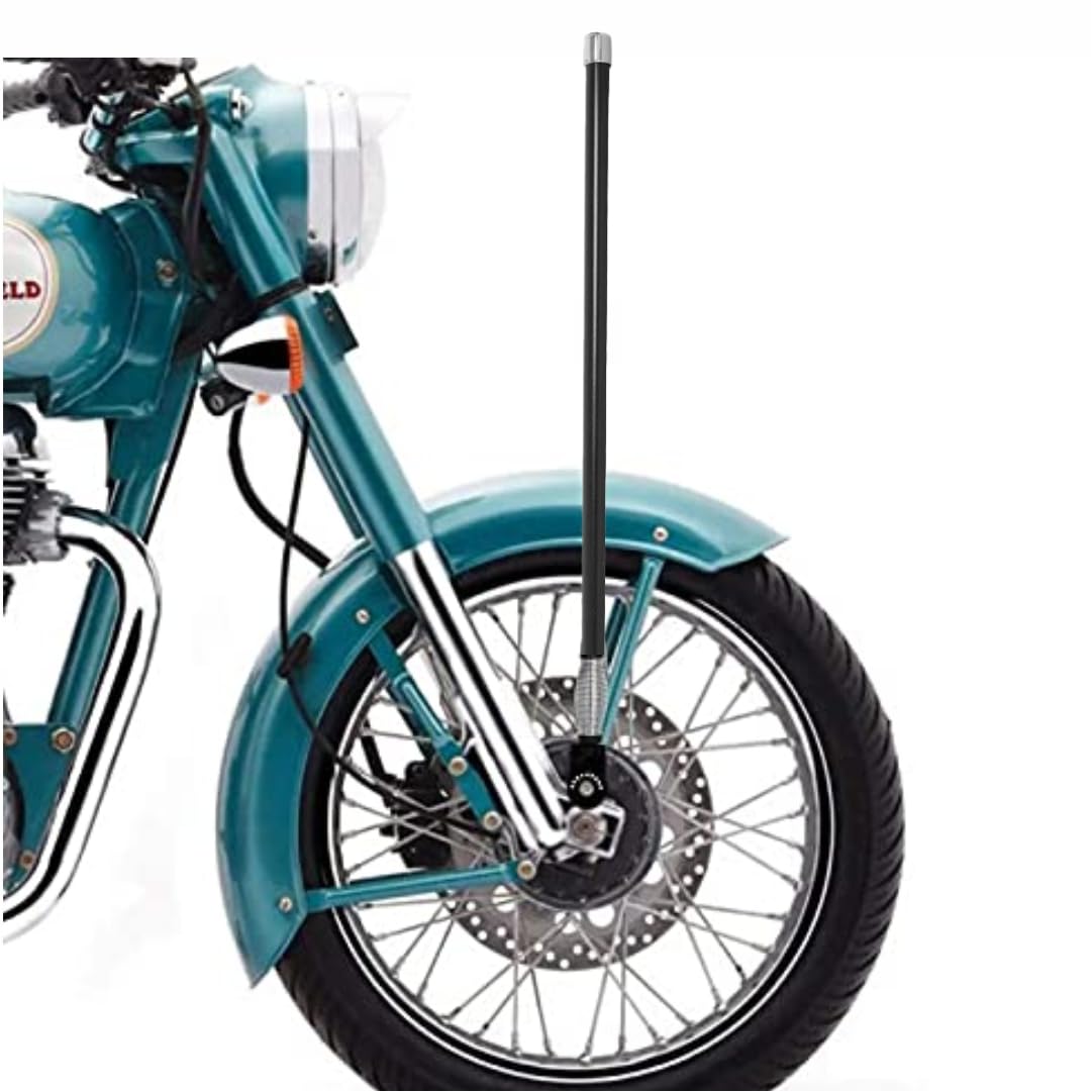 OBEROI'S TRADERS Bike Universal Decorative Front | Rear Aluminium Spring Antenna | Aerial Rod with Chrome Cap RE, Bullet, Harley, Bajaj Avenger Motorcycle