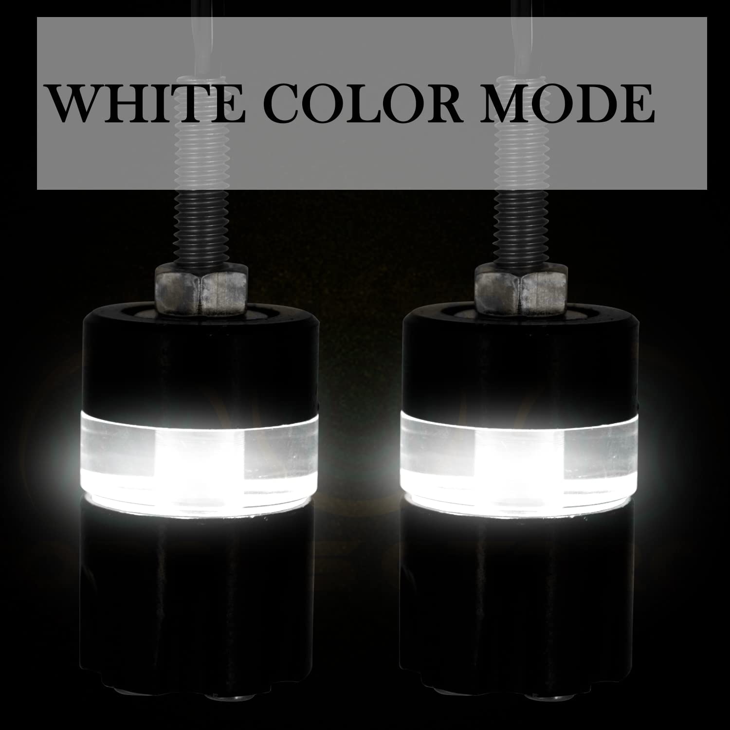 MIKANIX Bullet Handlebar Dual Color DRL/Turn Signal LED Indicator End Light Bar LED Grip Plug For Royal Enfield All Bikes