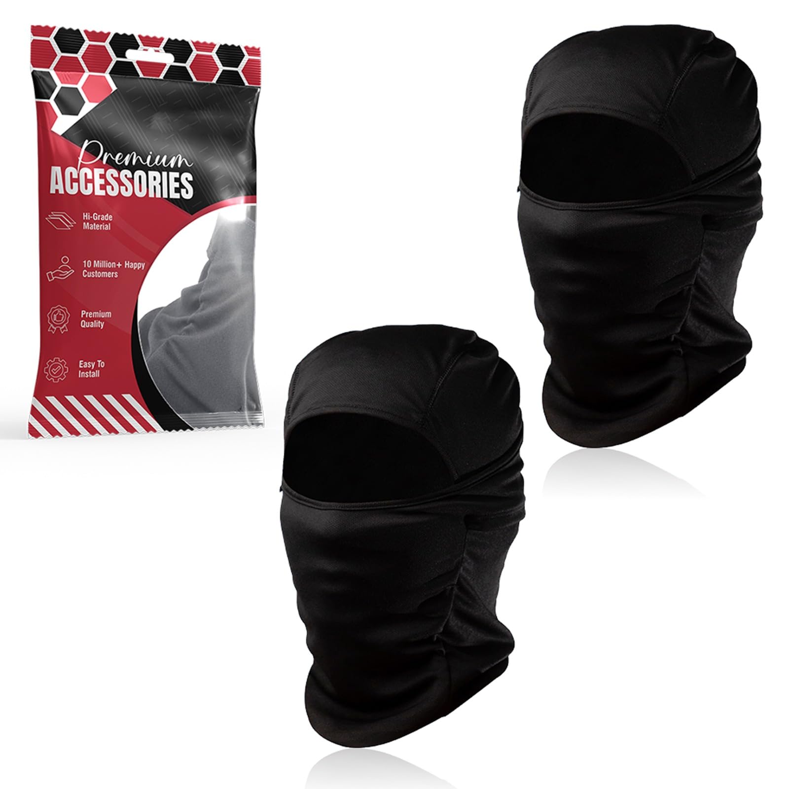 OBEROI'S TRADERS Full Face Mask | Balaclava Anti-Pollution Helmet Head Cap for Bikers, Cyclists and Outdoor Workers to Protect Cold, Dust and UV Rays | Men & Women (Pack of 2) Combo Black