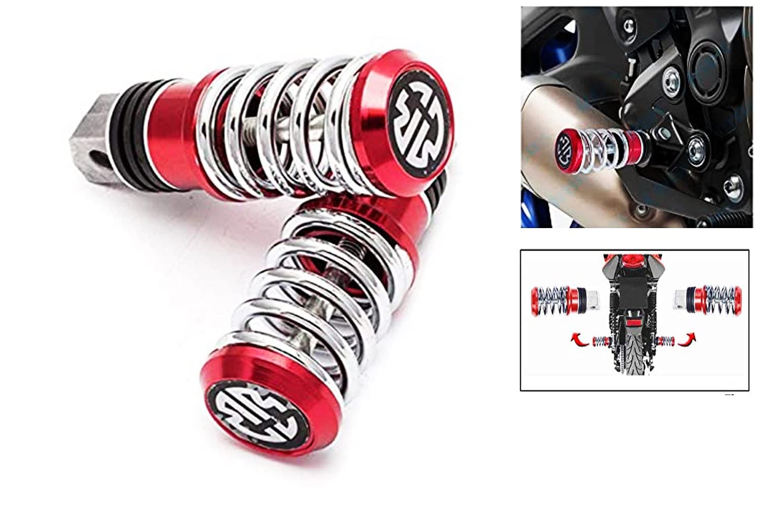 Mikanix Premium Spring Coil Style Universal Motorcycle/Scooty Footrest