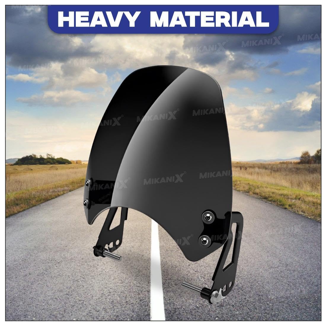 MIKANIX Hunter 350 Visor Glass | Unbreakable Headlight Bolt Visor | Windshield Protector| Wind Deflector for Bike Styling Fairing Kit