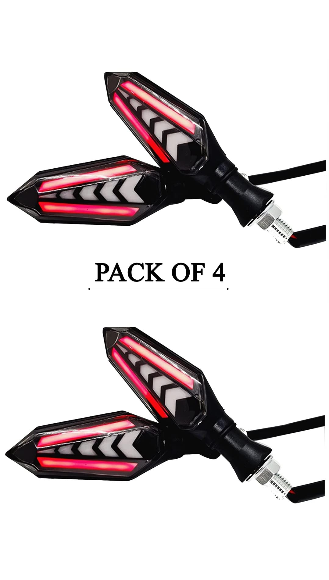 MIKANIX LED Running Light DRL Bike Turn Signal Indicator Lamp Universal for Motorbikes Combo