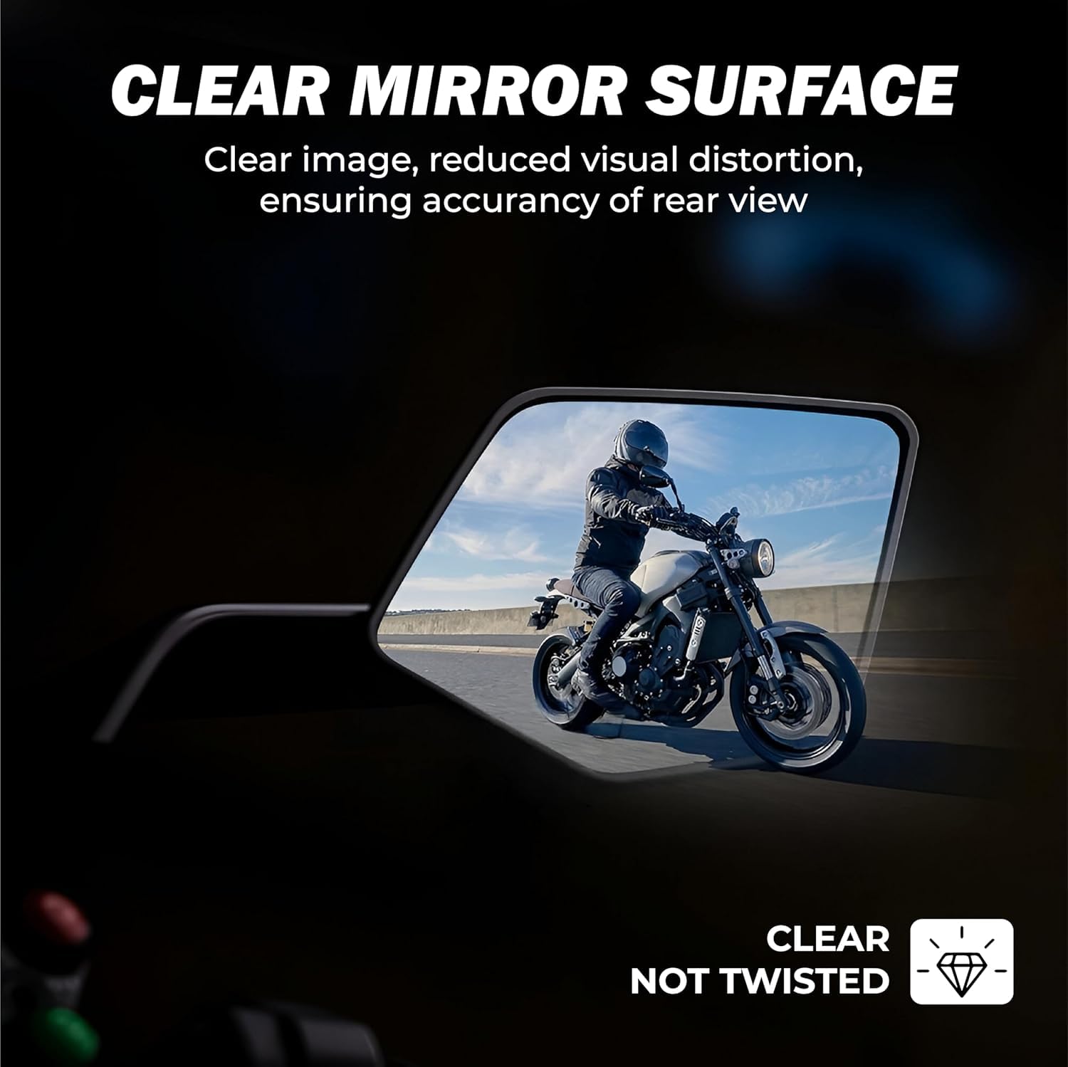 MIKANIX 180° Rotating Rear View Bike York Fitting Stealth Mirror for Apache All Models | Matte Black Aluminum Body with Sporty Wing Design | Bike Fairing Kit