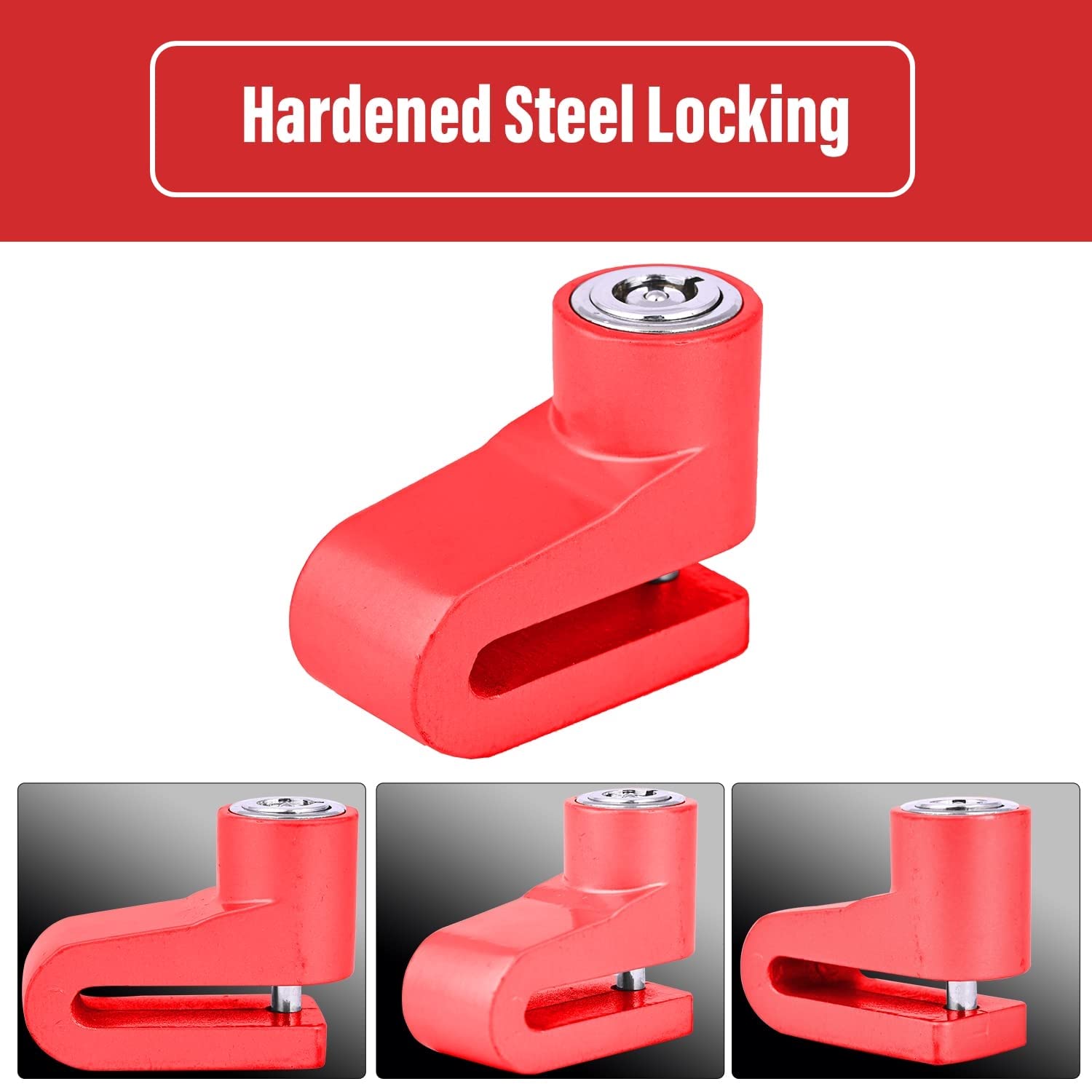 MIKANIX Stainless Steel Heavy Duty Anti Theft Motorcycle Disc Brake Lock Universal for Bikes and Scooty Security