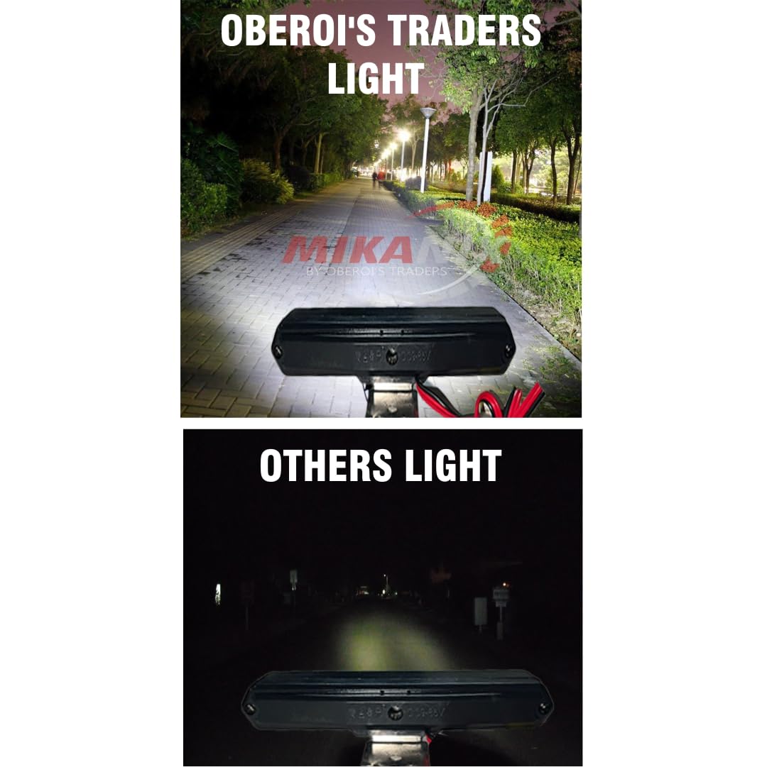 MIKANIX Universal 6 LED Bar Flash Light | Switch Button 6500K Super Bright Fog Light Lamp | Spot Work|Off Road Driving With Flashing/Blinking Mode For Bike, SUV Car & Truck