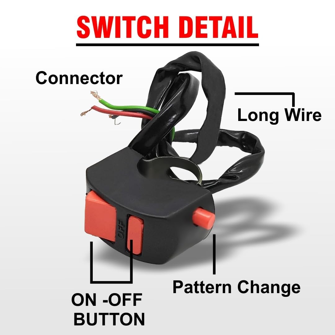 MIKANIX Universal Bike 360° LED Bulb/Hazard Indicator Flasher/Blinker Waterproof 16 Patterns Flasher Relay for LED/Bulb Indicators With Pattern Change Button/Switch