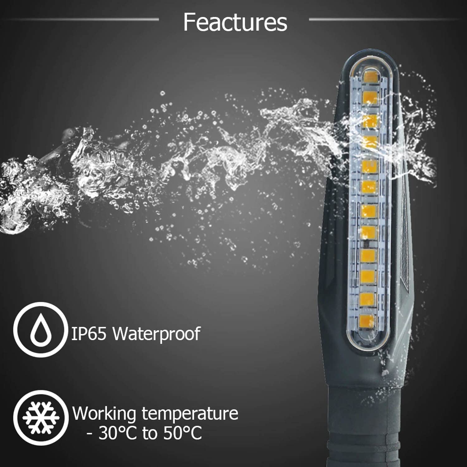 MIKANIX Duke 200/250/39nal Running DRL Indicators Lamp Light Bulb 0 Front, Rear 12 LED Turn Sig