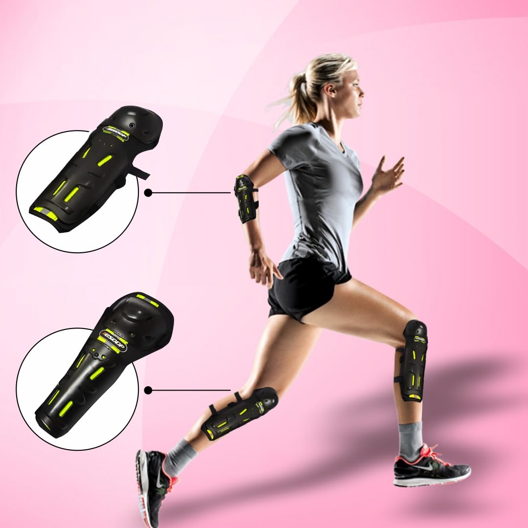 OBEROI'S TRDADERS Motorcycle Knee and Elbow Protector Men / Women for Motorcycle Cycling Racing Knee Guard, Elbow Guard Free Size, Green