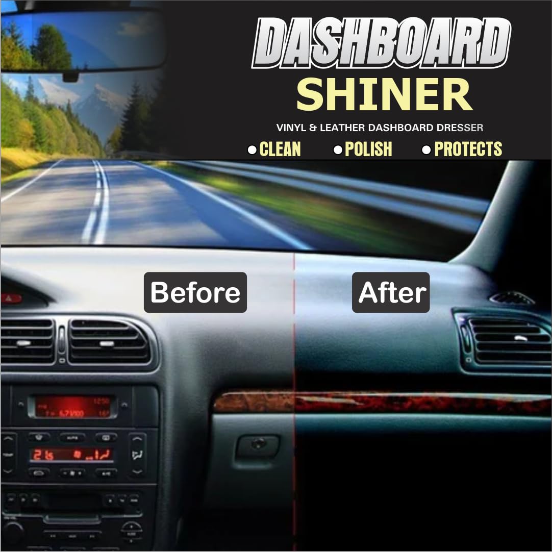 OBEROI'S TRADERS Car Dashboard Polish | Spray Shiner | Protects and Shines Interiors of Cars and Motorcycle | Instant Shine | Suitable for Fibre | Metal | Leather | Plastic Surfaces