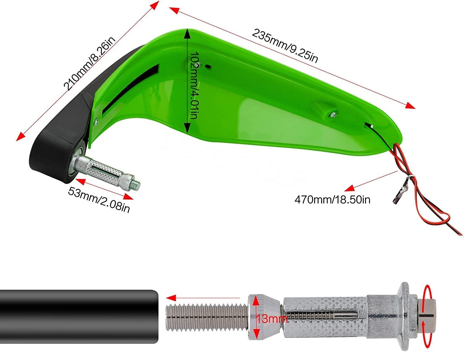 MIKANIX Motorcycle Universal Hand Guard/Brake, Clutch Lever Guard/Wind Deflector With Drl Led Light For All Bikes