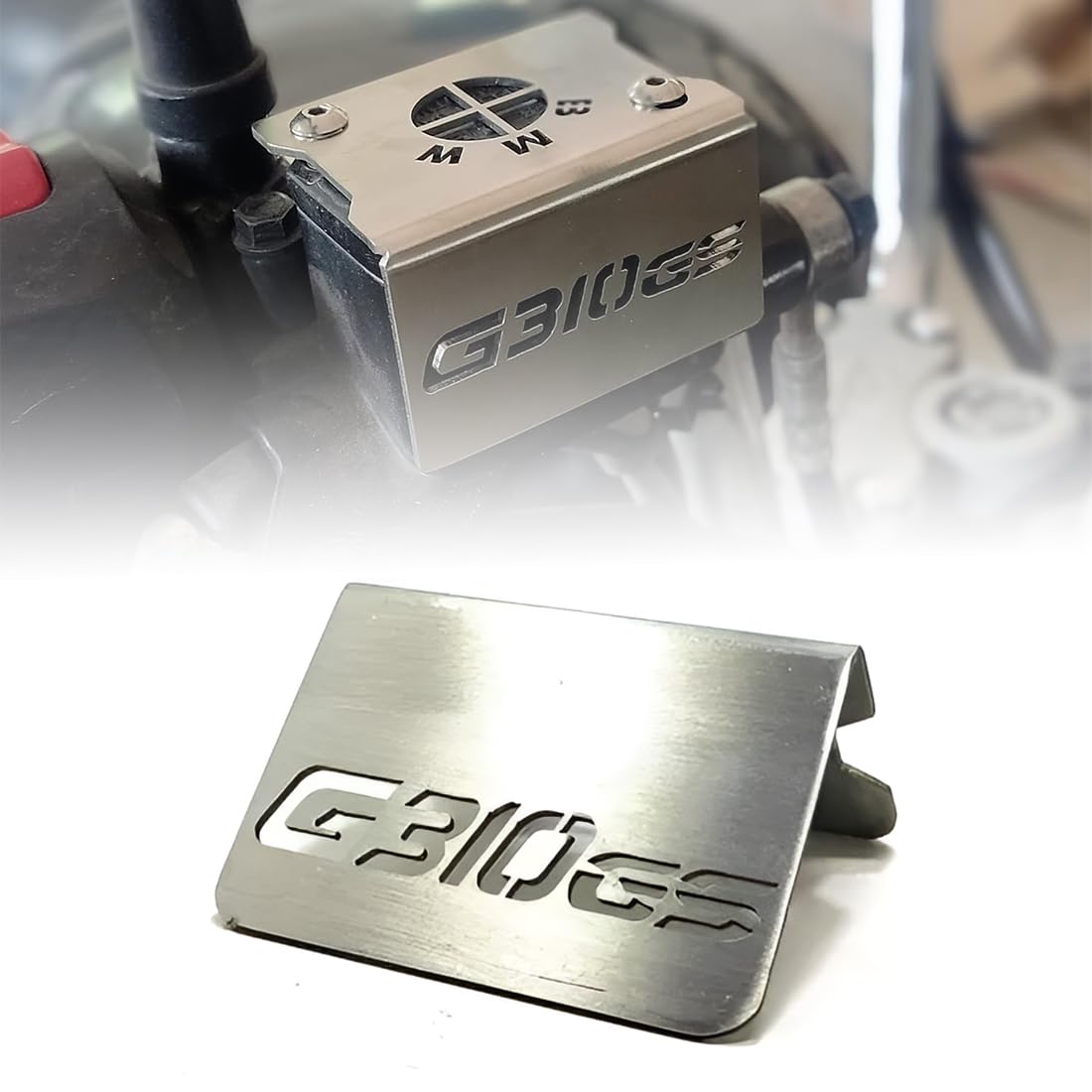 OBEROI'S TRADERS Stainless Steel Disc Brake Fluid Oil Reservoir Cap/Cover Oil Container Guard Compatible with BMW G310 GS