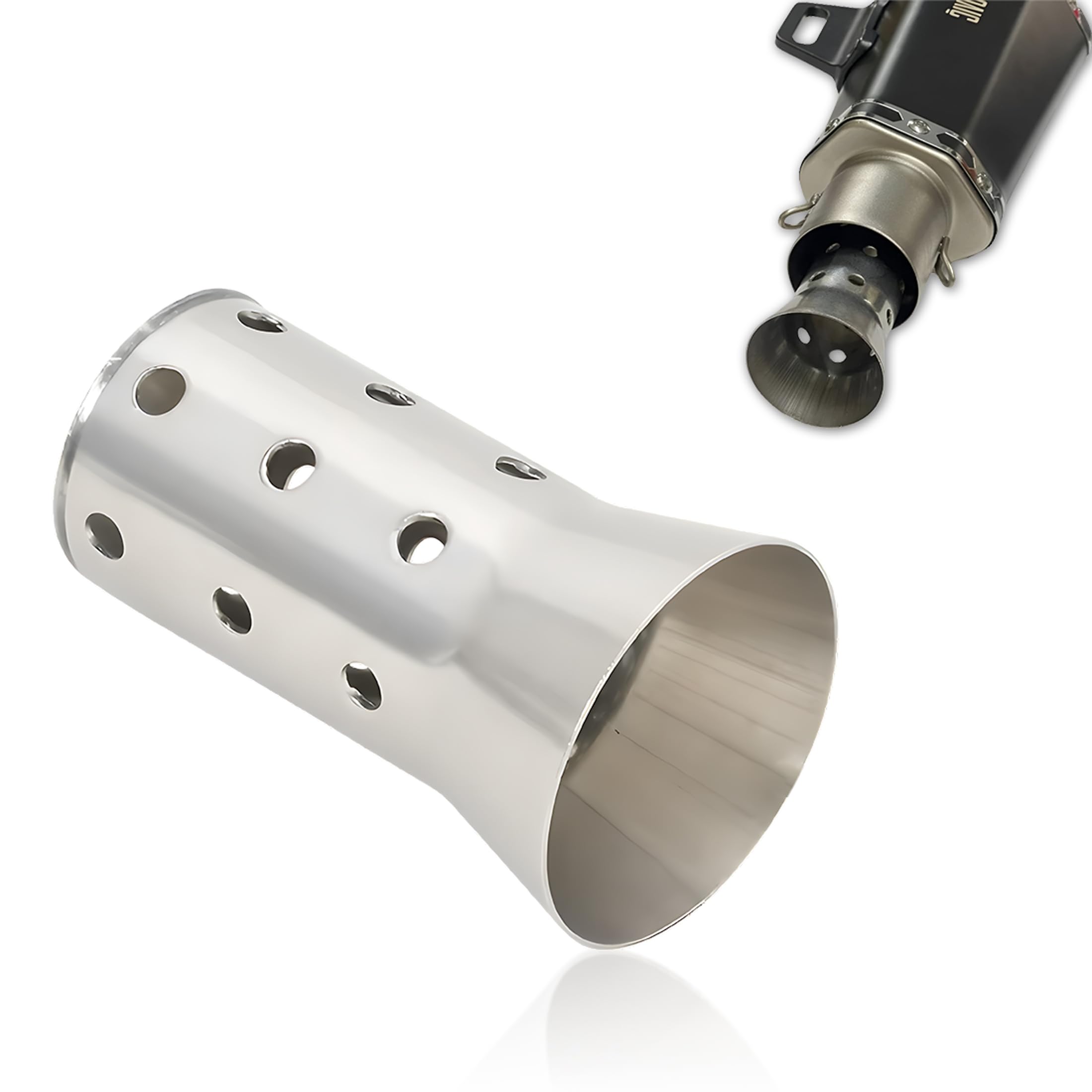 Mikanix Universal Motorcycle Silencer DB Killer | Stainless Steel Silencer Baffle Noise Reducer Muffler Insert | Fits Most Bike Exhaust Pipes | Easy Installation for Motorbikes & Scooters