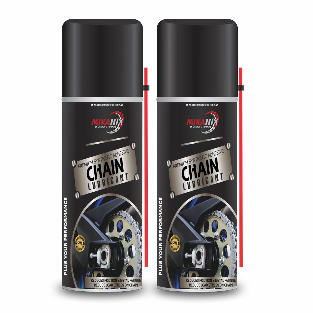 OBEROI'S TRADERS Combo of Bike Chain Lube/Lubricant Spray For All Chain Type | Lubrication | Rust & Corrosion protection | Prevent Chain breakage | Noise (500+500 ml Each)