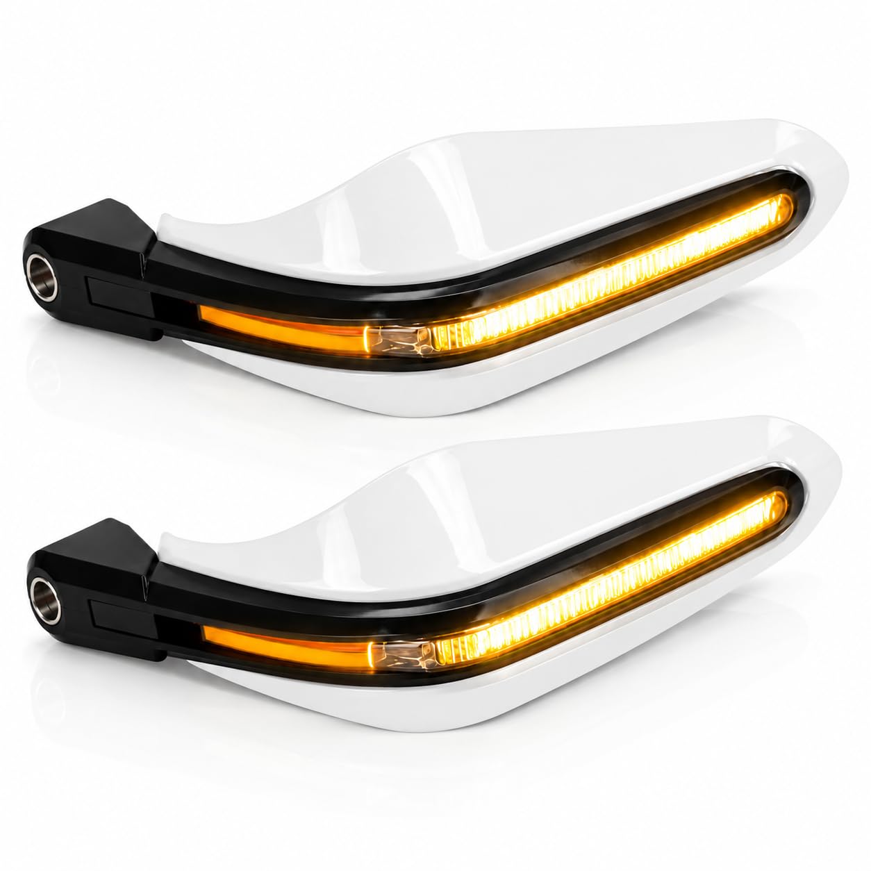 MIKANIX Universal Motorcycle Hand Guard with DRL LED Light | Brake & Clutch Lever Protector | Wind Deflector Hand Guard for All Bikes & Motorcycles
