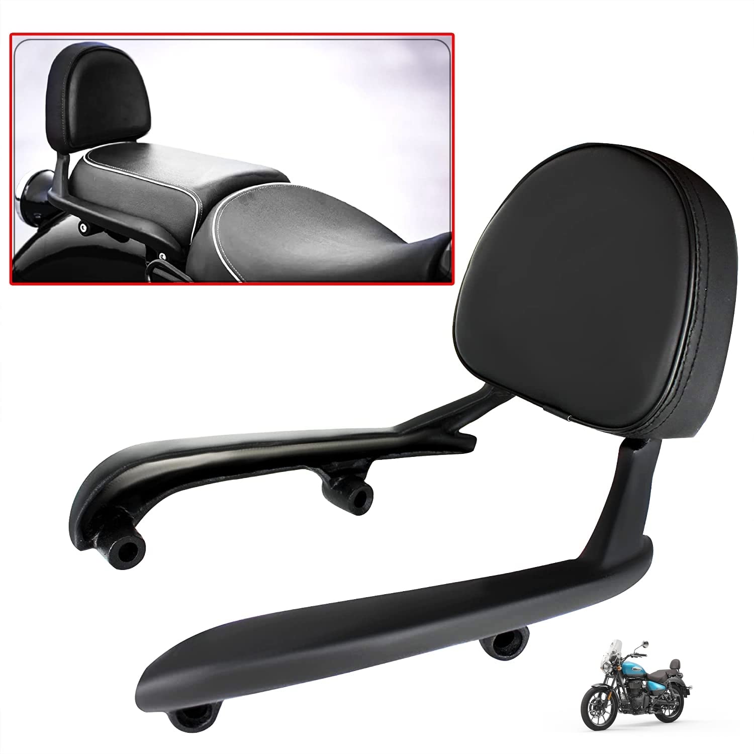Mikanix Premium Adjustable Passenger Backrest Support/Holder Pillion Carrier Bar for Royal Enfield Meteor 350