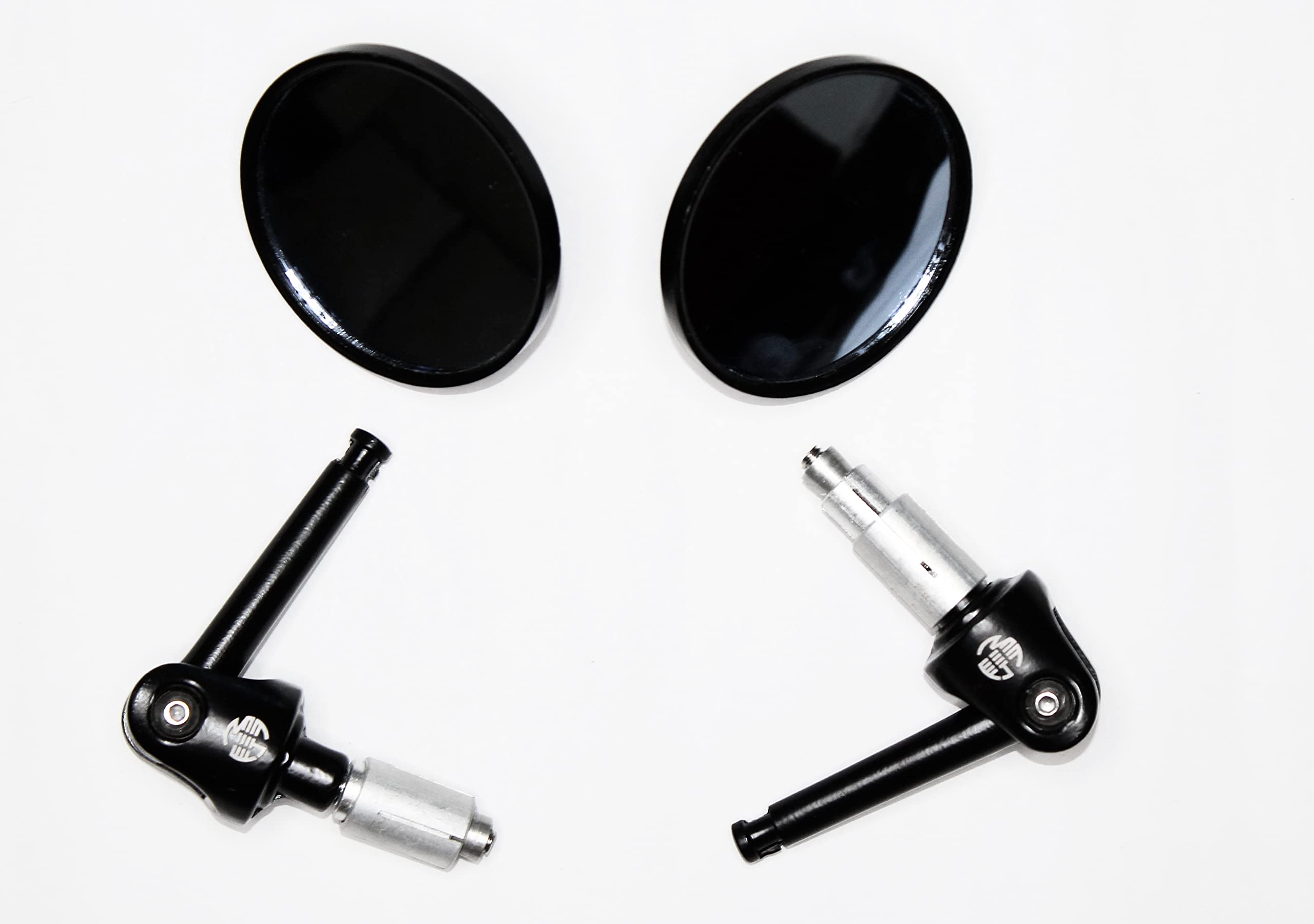 MIKANIX Round Universal and Adjustable Handlebar Rear View Mirror for Bikes and Motorcycles