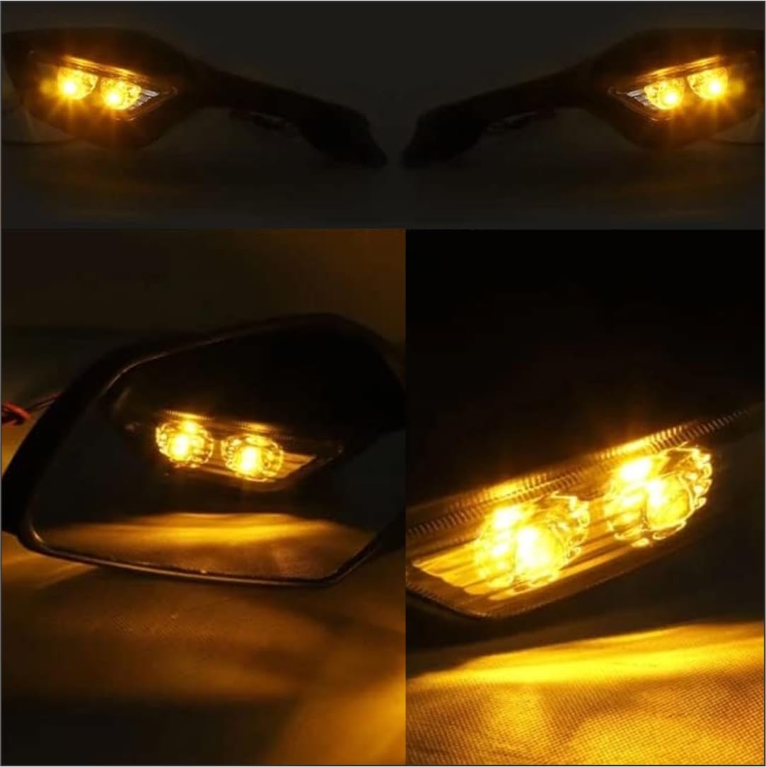 MIKANIX R15 V3, V4 & M Bike Adjustable Rear View Side Mirror with Turn Signal Led Indicator for All Fairing Bikes