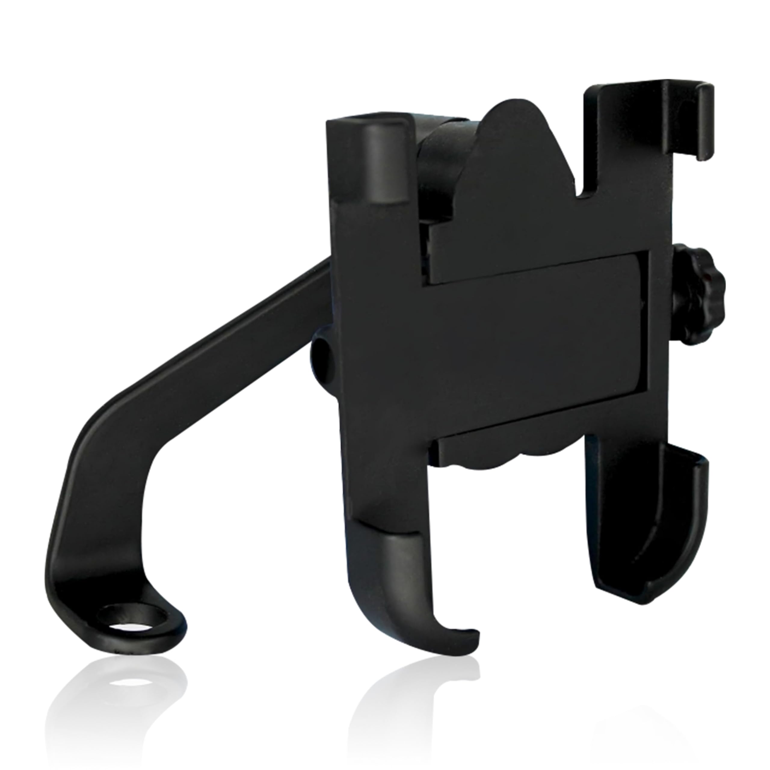 Mikanix 1 Year Warranty Universal CNC Metal Bike Mobile Holder | Handlebar Mirror Stand Mount Cradle | Maps and GPS Navigation with 360° Rotation for Motorcycle & Scooty