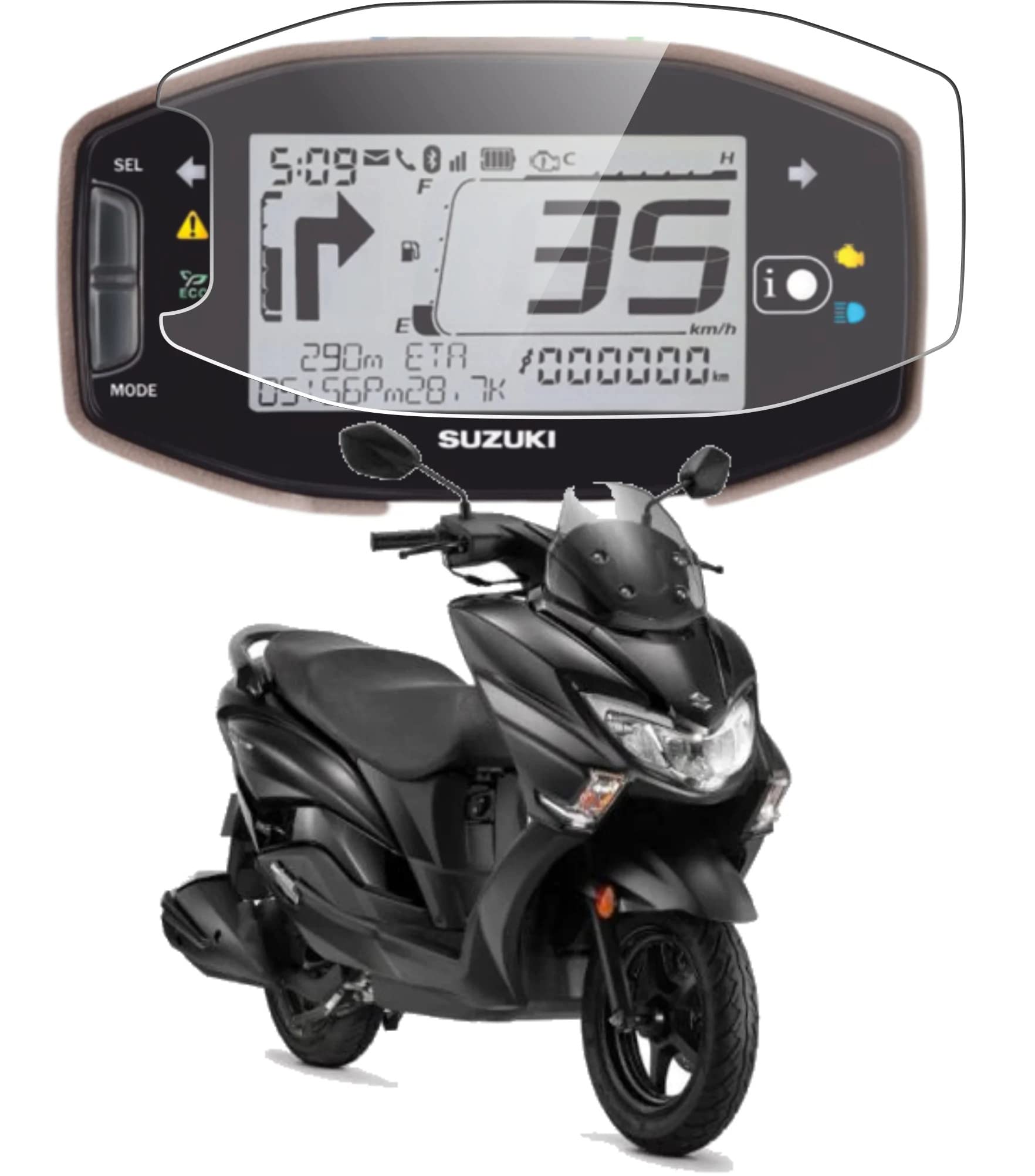MIKANIX Bike Speedo Meter Display Screen Guard Tempered Anti Scratch Protector For Suzuki Burgman Street/Access Scooty