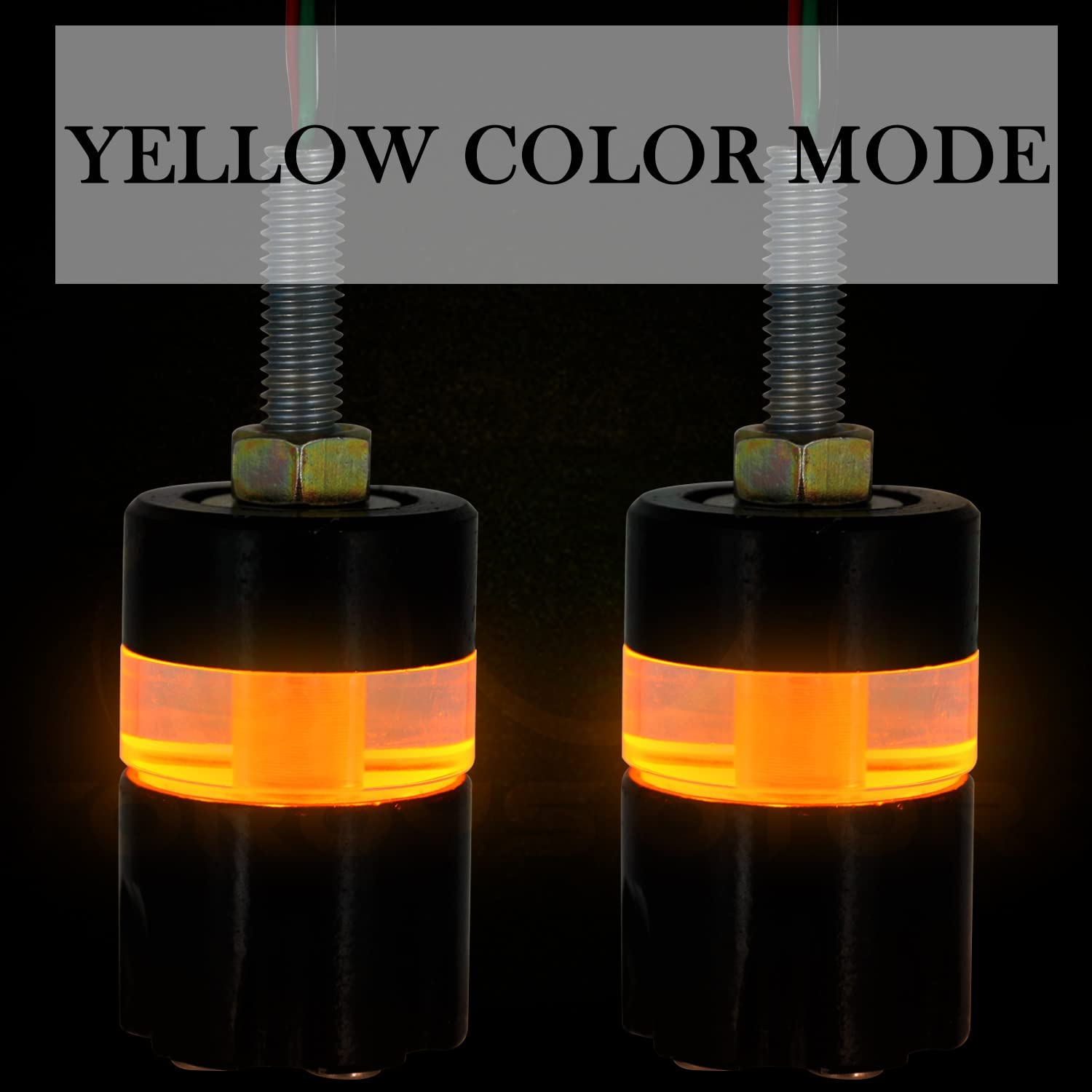 MIKANIX Bullet Handlebar Dual Color DRL/Turn Signal LED Indicator End Light Bar LED Grip Plug For Royal Enfield All Bikes