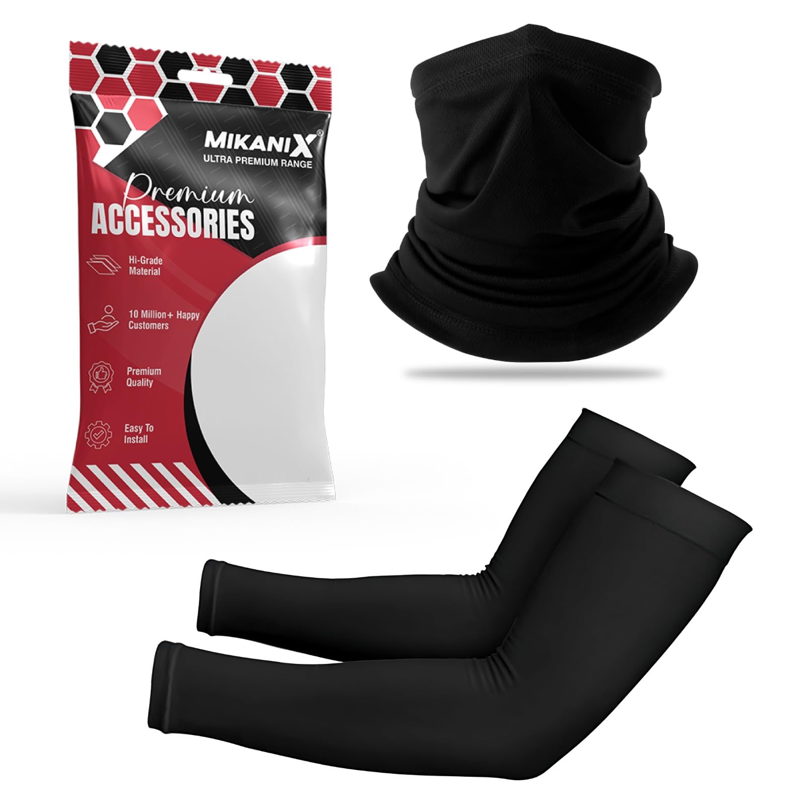 OBEROI'S TRADERS Dust and UV Protection Stretchable Face Mask & Arm Sleeves Combo For Men & Women