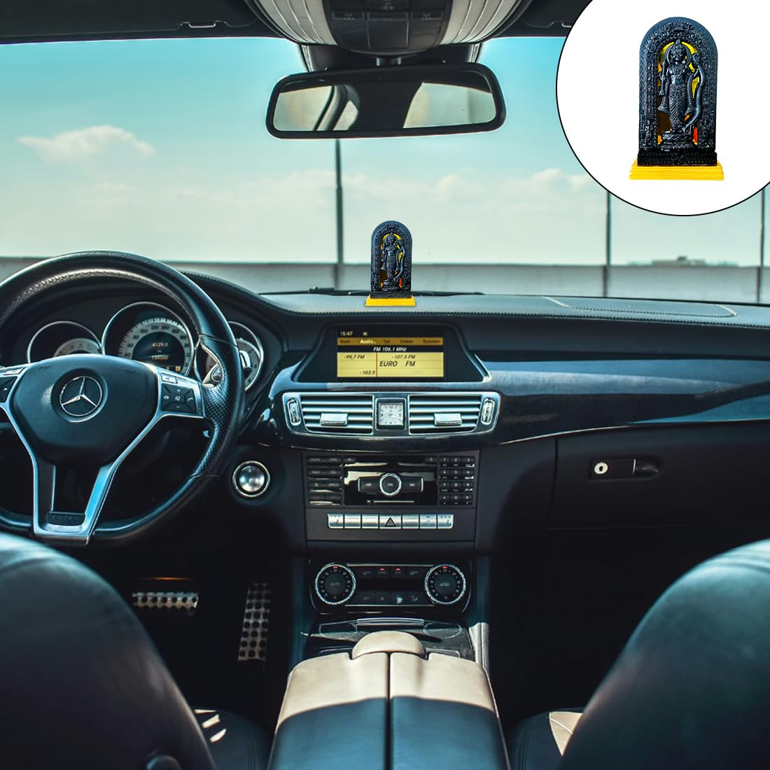 OBEROI'S TRADERS Ayodhya Ram Mandir Ram Lalla Idol | Statue | Murti for Car Dashboard | Home Temple | Pooja Mandir | Home Decor and Office Decorative Accessories