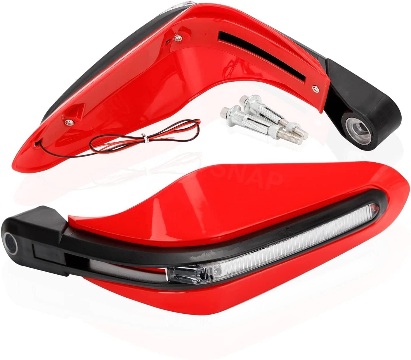 MIKANIX Motorcycle Universal Hand Guard/Brake, Clutch Lever Guard/Wind Deflector With Drl Led Light For All Bikes