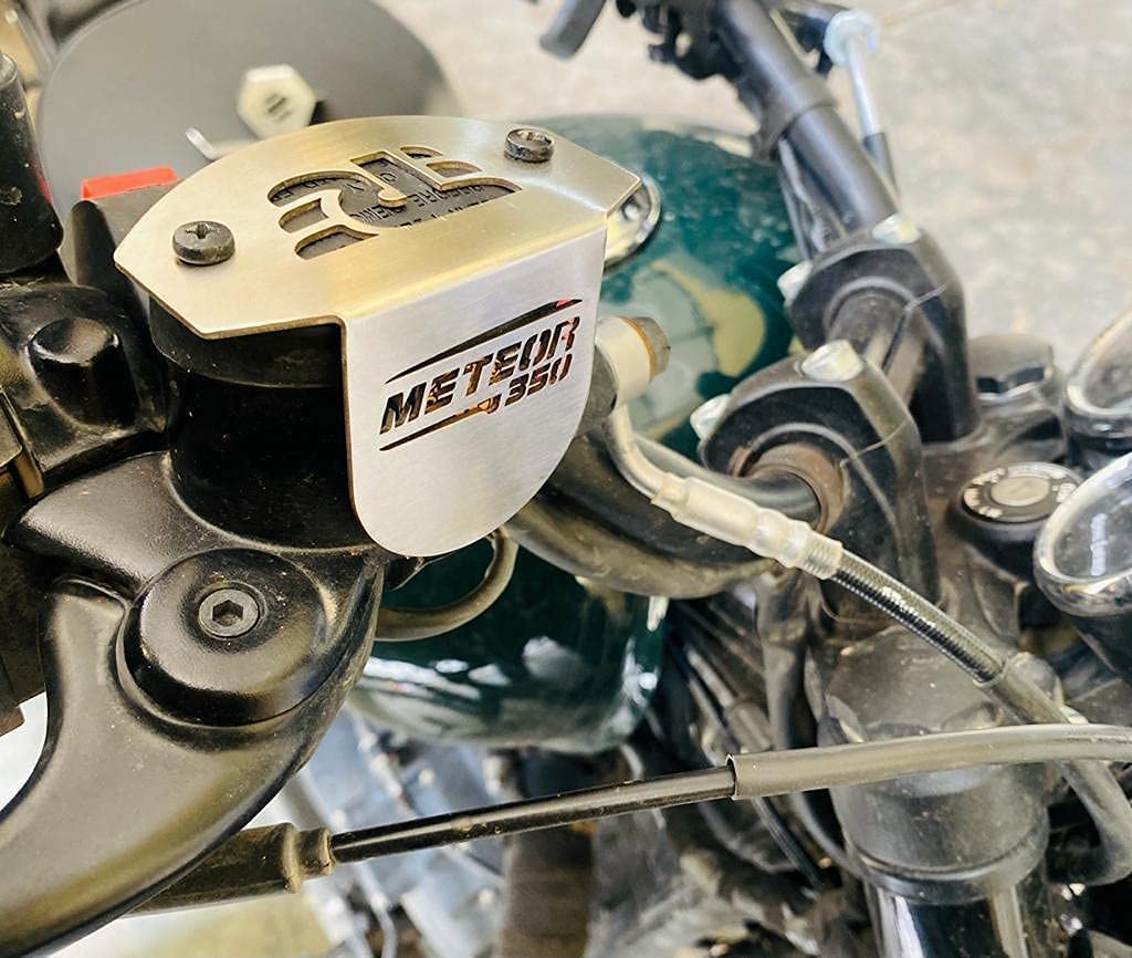 BSO OBEROI'S Traders Meteor 350 Front Disc Brake Fluid Reservoir Cap Cover Guard Protector for Royal Enfield
