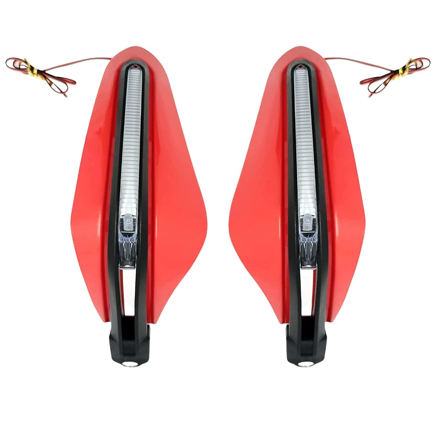 MIKANIX Motorcycle Universal Hand Guard/Brake, Clutch Lever Guard/Wind Deflector With Drl Led Light For All Bikes