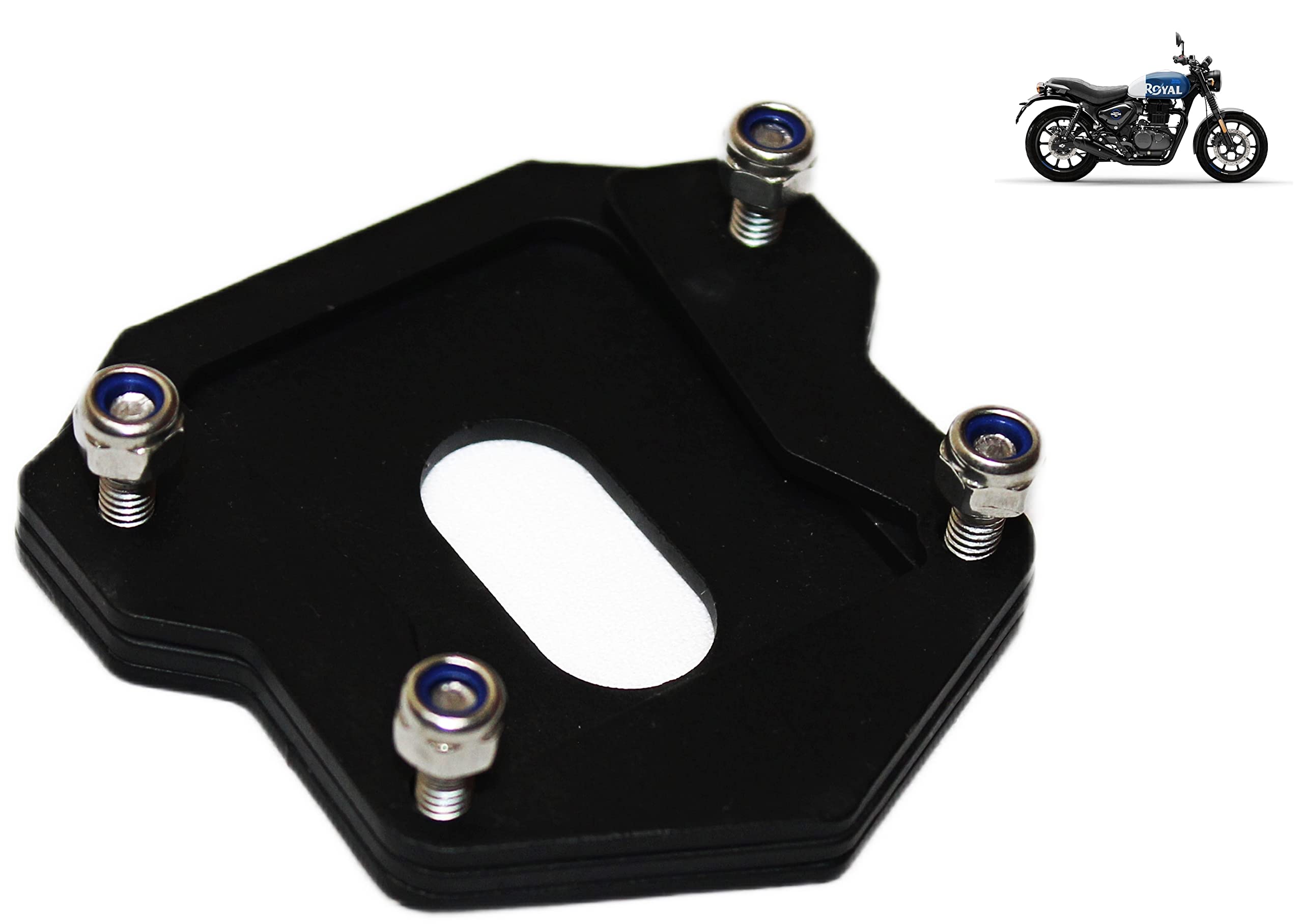 OBEROI'S TRADERS Stainless Steel Side Stand Extender/Stand Pad Compatible for Royal Enfield Hunter 350 Bike