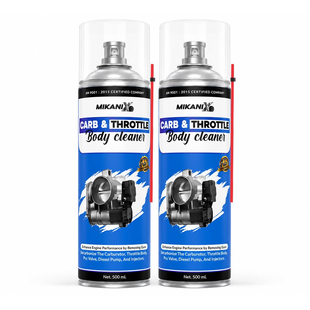 MIKANIX Throttle Body Cleaner Spray 500ml with cloth | High Performance Engine Cleaner for Bikes