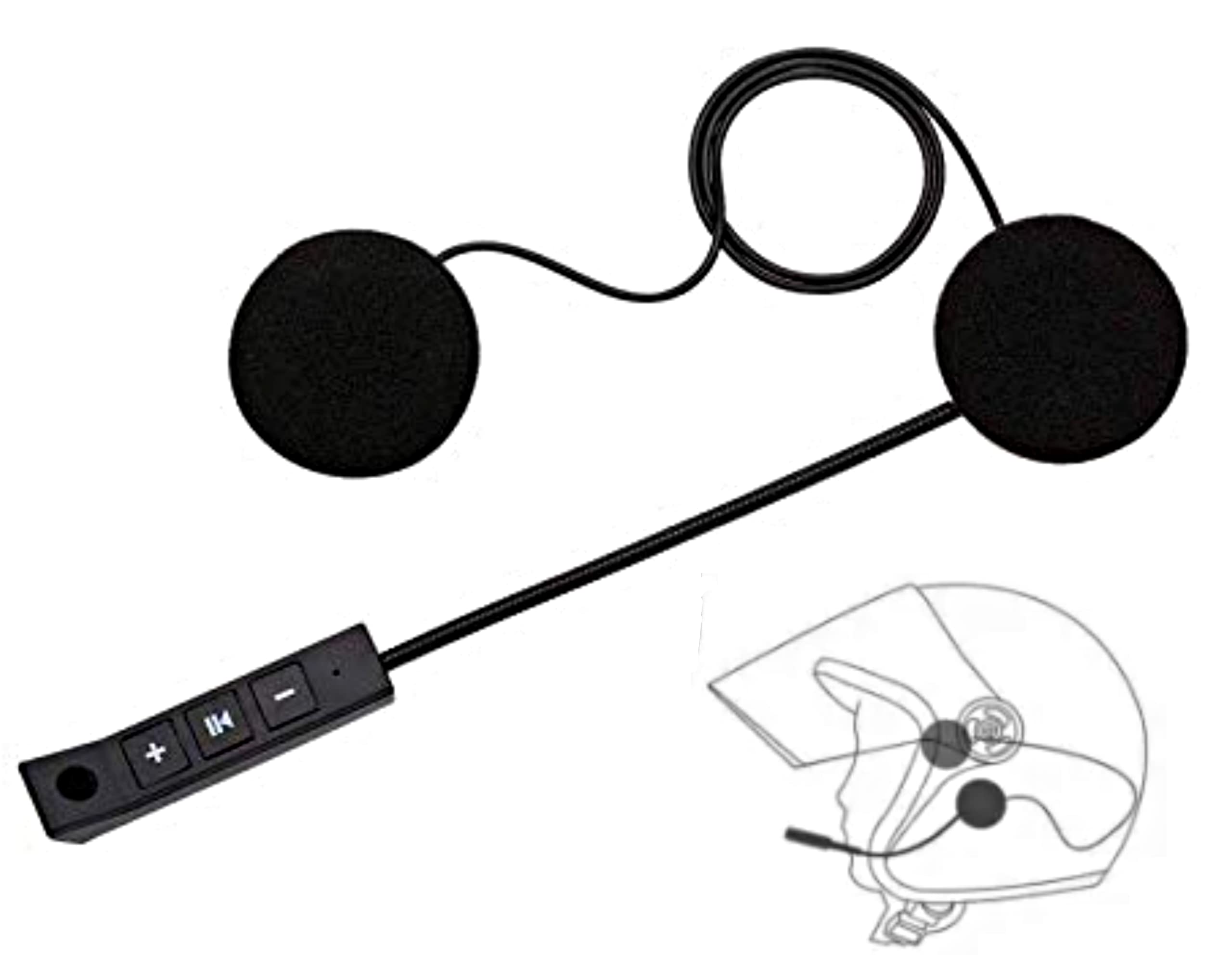 OBEROI'S TRADERS Universal Rechargeable Wireless Motorcycle Helmet Bluetooth | Headset | Earphone Intercom System with Microphone | High Sound Communication & Hands Free Calling & Music Control