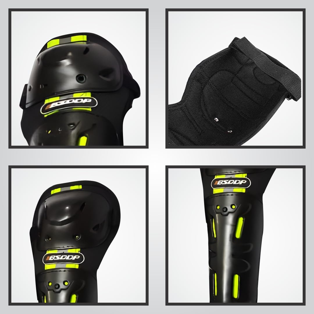 OBEROI'S TRDADERS Motorcycle Knee and Elbow Protector Men / Women for Motorcycle Cycling Racing Knee Guard, Elbow Guard Free Size, Green