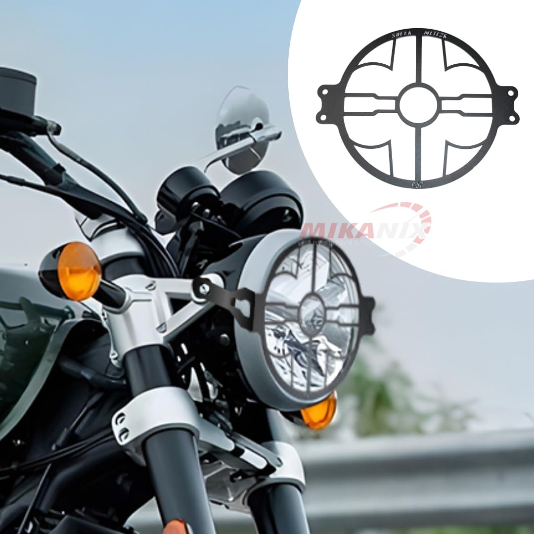 MIKANIX Super Meteor 650 Bike Front Headlight Grill | Jali Cover Compatible with Royal Enfield Super Meteor 650
