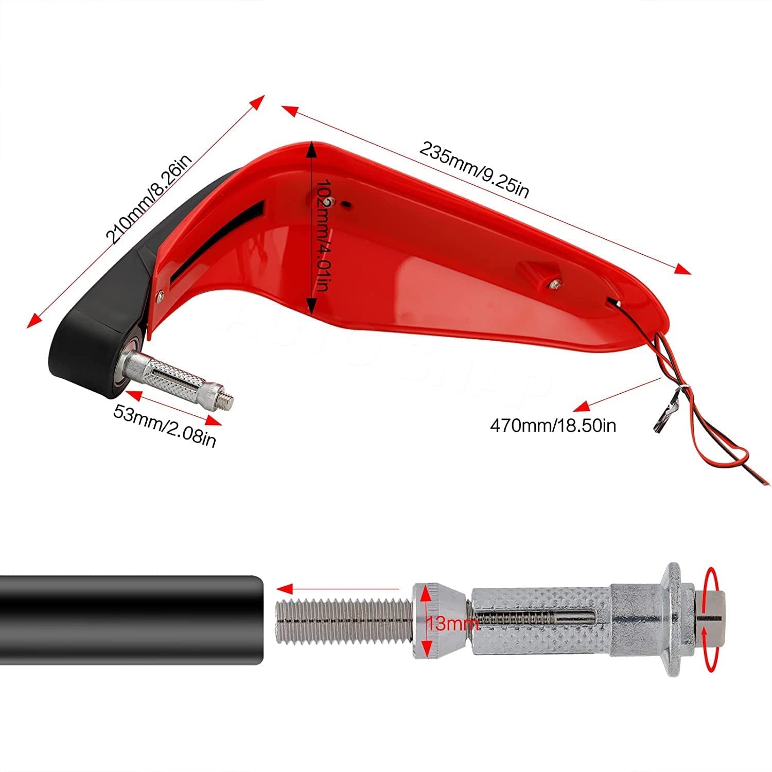 MIKANIX Motorcycle Universal Hand Guard/Brake, Clutch Lever Guard/Wind Deflector With Drl Led Light For All Bikes