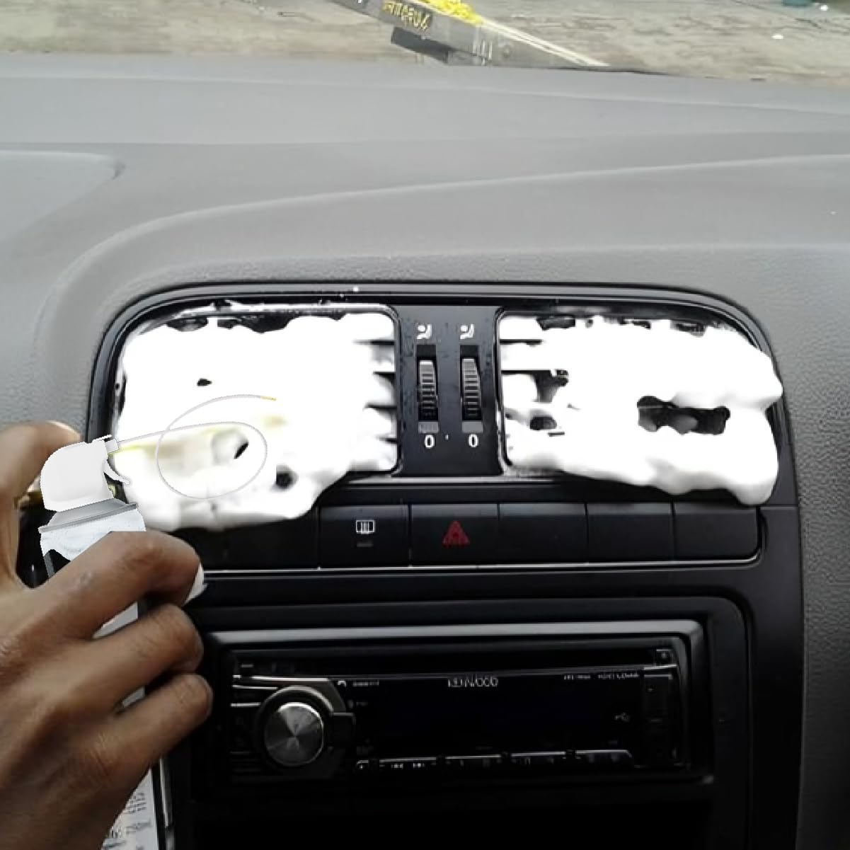 OBEROI'S TRADERS Combo of Car AC Vent & Duct Cleaner Foam Spray with Long No-sal Pipe For Vehicle Interior & Home AC Cleaning (1200) ml