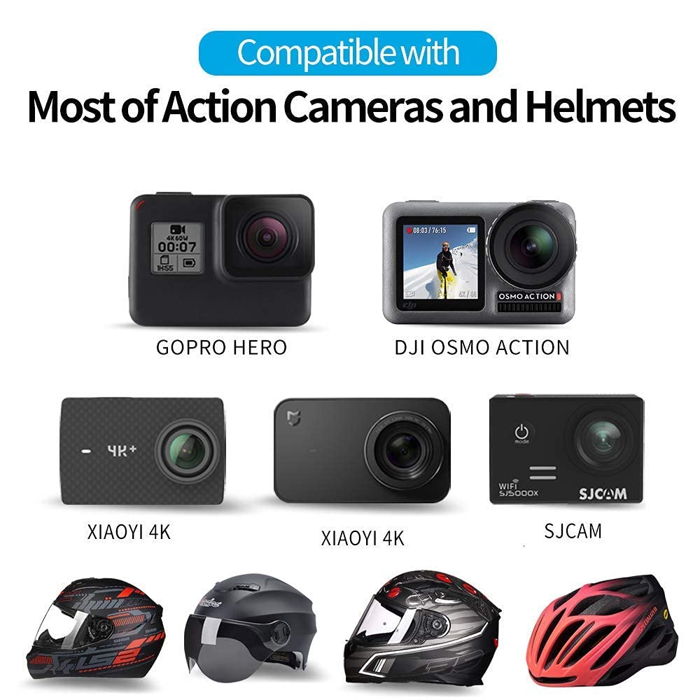 Mikanix Helmet/Camera/Chin/Jaw Mount Strap Belt with Mobile Clip & Screw Compatible with All Smart Phones Go pro Hero 9/8/7/6,SJCAM, Yi, DJI Osmo Action & Other Action Cameras