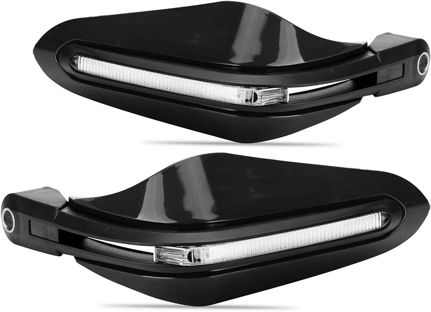 MIKANIX Universal Motorcycle Hand Guard/Brake, Clutch Lever Guard/Wind Deflector with Drl Led Light for All Bikes