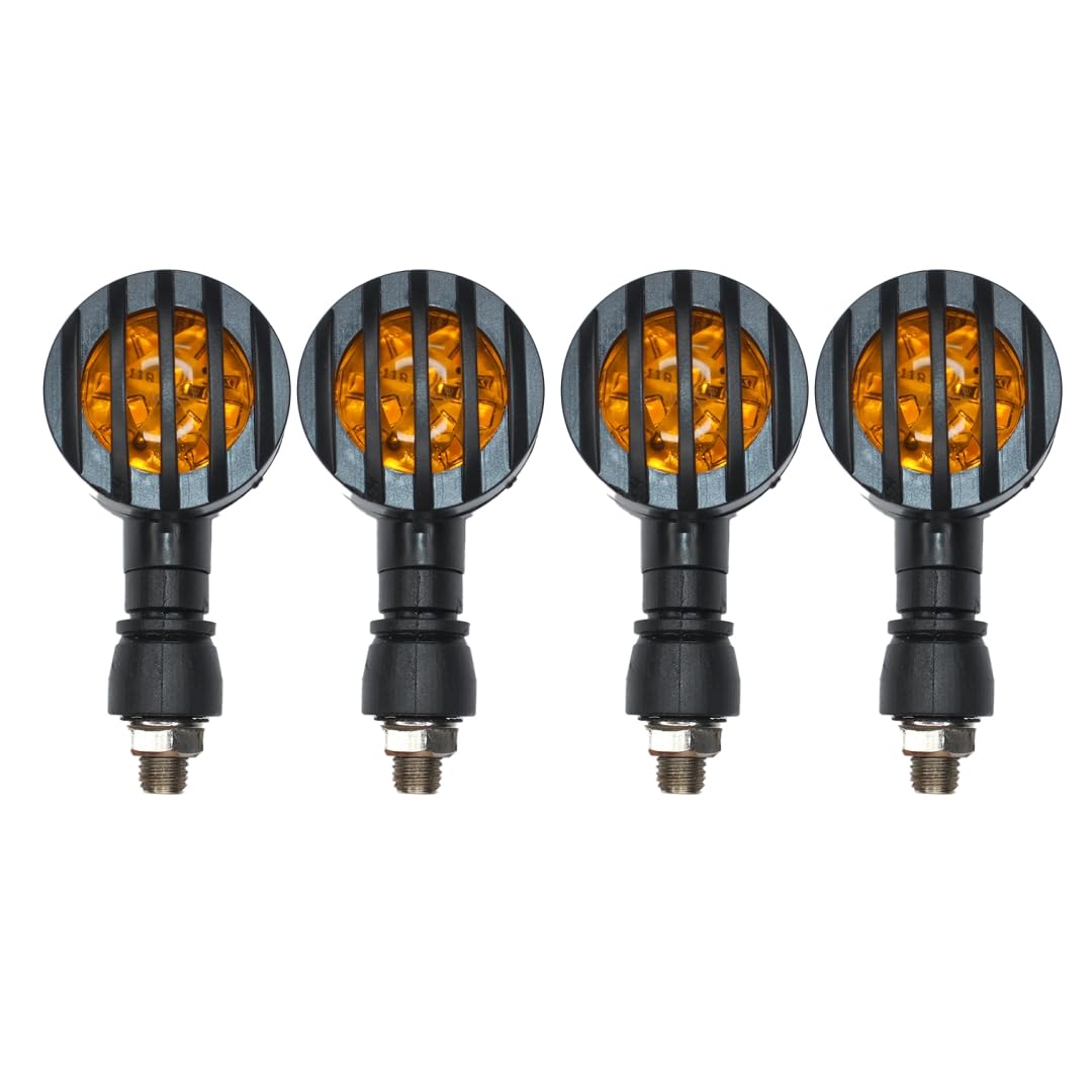MIKANIX Universal For Bikes Double Sided Blinker Front, Rear Turn Signal Indicator Light Bulb With Jali/Grill Cover